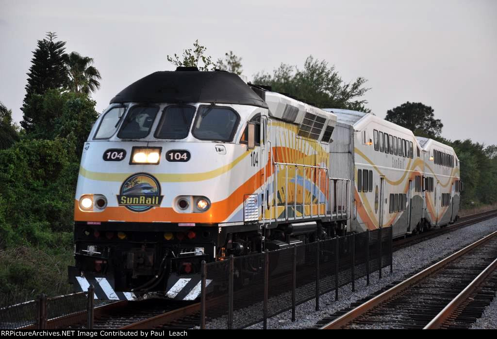 Inbound commuter approaches its station stop